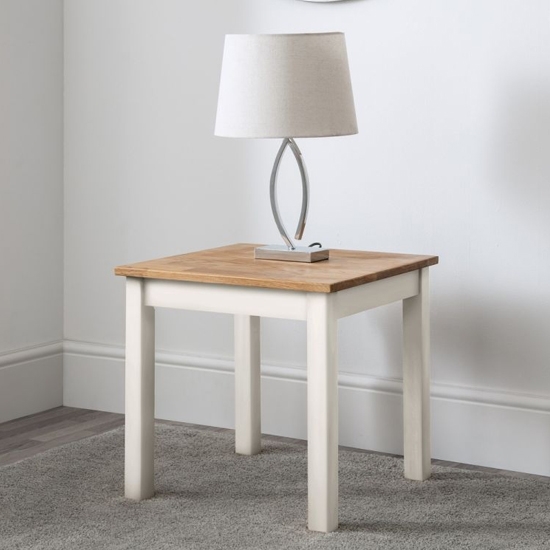 Coxmoor Wooden Lamp Table In White And Oak