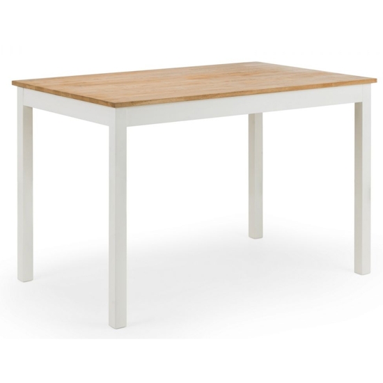 Coxmoor Wooden Rectangular Dining Table In White And Oak