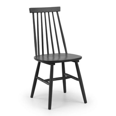 Alassio Wooden Spindle Back Dining Chair In Black