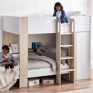 Horizon Wooden Bunk Bed In Pale Wood And White