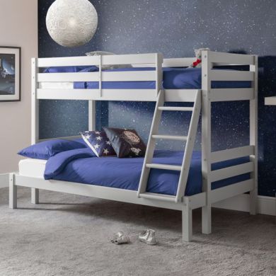 Merlin Wooden Triple Sleeper Bunk Bed In Dove Grey