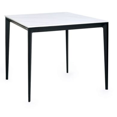 Miami Square Sintered Stone Dining Table In White