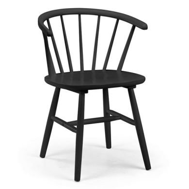 Modena Curved Back Wooden Dining Chair In Black