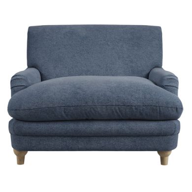 Plumpton Weave Fabric Armchair In Denim Blue