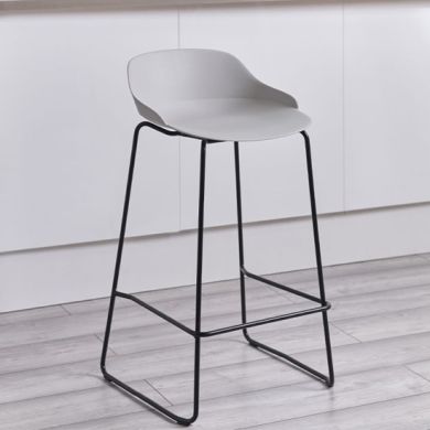 Rocco Plastic Bar Stool In Light Grey