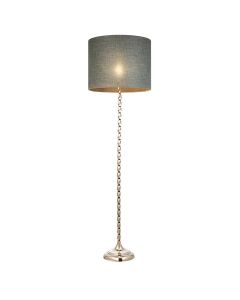 Suki 16 Inch Grey Shade Floor Lamp With Chatsworth Polished Nickel Base