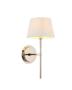 Rennes 8 Inch Ivory Tapered Shade Wall Light With Cici Bright Nickel Metal Base