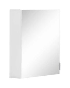 Atlas Wall Hung Wooden Bathroom Mirrored Storage Cabinet In White