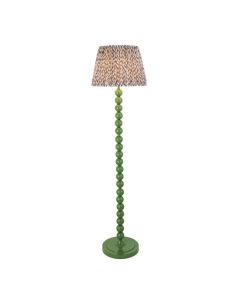 Higgledy And Leaf 40cm Pearl Grey Shade Floor Lamp With High Gloss Cotswold Green Base