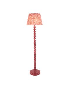 Higgledy And Ikat 40cm Coral Pink Shade Floor Lamp With High Gloss Pink Clay Base