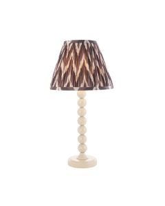 Higgledy And Zigzag 25cm Pearl Grey Shade Table Lamp With Gloss Almond White Base