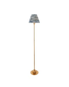 Burley Rechargeable And Ripple 25cm Marlin Blue Shade Floor Lamp In Brushed Aged Brass