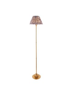 Burley Rechargeable And Ikat 30cm Pearl Grey Floor Lamp In Brushed Aged Brass