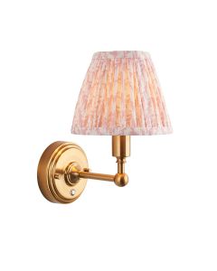 Burley Rechargeable And Leaf 16cm Peachy Keen Shade Wall Light In Brushed Aged Brass