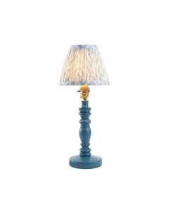 Bibury And Leaf 16cm Shell Bay Blue Fabric Shade Table Lamp In Satin Marlin Blue