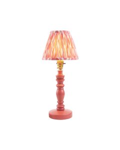 Bibury And Ikat 16cm Coral Pink Fabric Shade Table Lamp In Satin Pink Clay