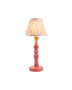 Bibury And Leaf 16cm Peachy Keen Fabric Shade Table Lamp In Satin Pink Clay