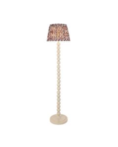 Higgledy And Ikat 35cm Pearl Grey Shade Floor Lamp With High Gloss Almond White Base