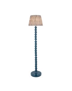 Higgledy And Leaf 35cm Pearl Grey Shade Floor Lamp With High Gloss Marlin Blue Base