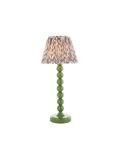 Higgledy And Leaf 20cm Pearl Grey Shade Table Lamp With High Gloss Cotswold Green Base