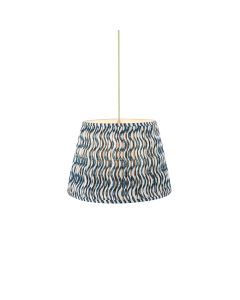 Eltham And Ripple 40cm Marlin Blue Shade Ceiling Light With Green Colour Braided Cable