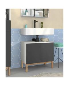 Mirza Wooden Bathroom Vanity Unit In White And Anthracite