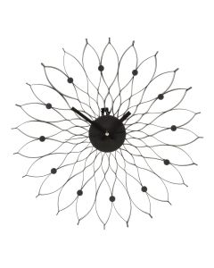 Styro Contemporary Floral Design Wall Clock In Black