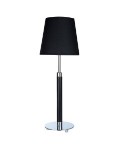 Whitney Black Fabric Shade Table Lamp With Chrome Metal Base