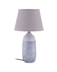 Welma Beige Fabric Shade Table Lamp With Dark Grey Ceramic Base