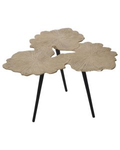 Prato Large Aluminium Ginkgo Leaf Side Table In Gold