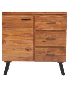 Nashik Acacia Wooden Sideboard With 1 Door 3 Drawers In Natural