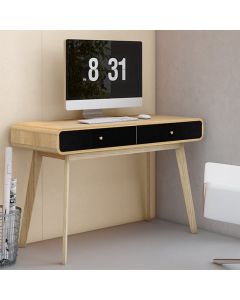 Cassie Wooden Computer Desk With 2 Drawers In Oak And Black