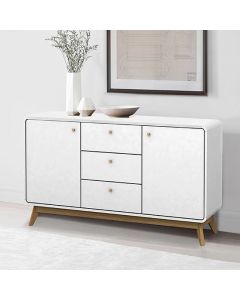 Cassie Wooden Sideboard With 2 Doors And 3 Drawers In White