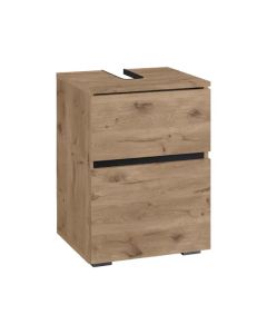 Wisla Small Wooden Bathroom Vanity Unit With 2 Doors In Viking Oak