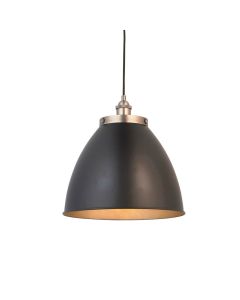 Franklin Large Metal Rolled Edge Shade Pendant Light In Aged Pewter