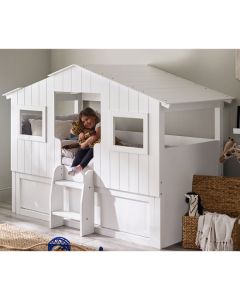 Acorn Wooden Treehouse Midsleeper Bunk Bed With Storage Unit In White