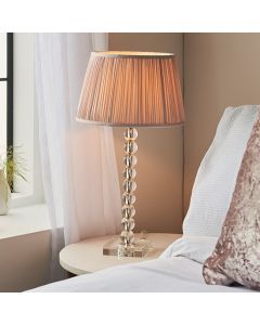 Oslo And Freya Small Vintage White Shade Table Lamp In Antique Brass