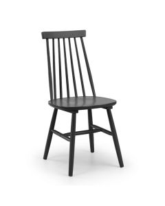 Alassio Wooden Spindle Back Dining Chair In Black