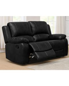 Andalusia Recliner LeatherGel And PU 2 Seater Sofa In Black