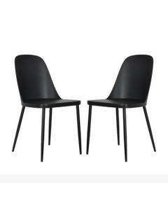 Aspen Duo Black Plastic Dining Chairs In Pair