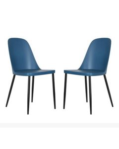 Aspen Duo Blue Plastic Dining Chairs In Pair