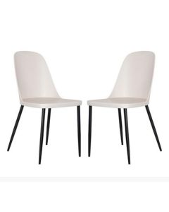 Aspen Duo Calico Plastic Dining Chairs In Pair