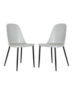 Aspen Duo Light Grey Plastic Dining Chairs In Pair