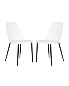 Aspen Duo White Plastic Dining Chairs In Pair