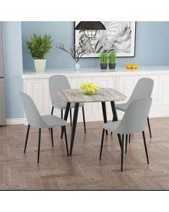 Aspen Grey Oak Square Dining Table With 4 Grey Duo Plastic Chairs