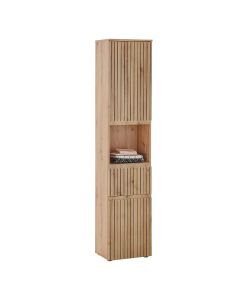 Austin Tall Wooden Bathroom Storage Cabinet With 2 Doors In Natural