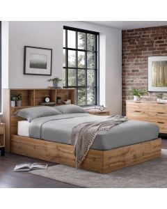 Bali Wooden Ottoman Single Bed With Gas Lift Up System In Light Oak