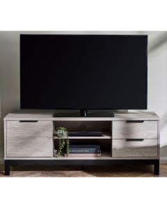 Bali Wooden TV Stand With 1 Door 2 Drawers In Light Oak