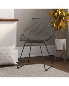 Ellis Metal Bistro Dining Chair In Black