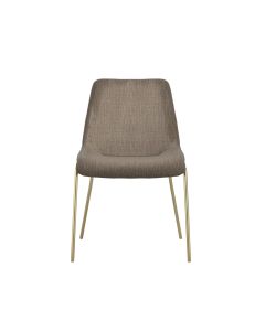 Carlo Velvet Dining Chair In Taupe With Gold Metal Frame